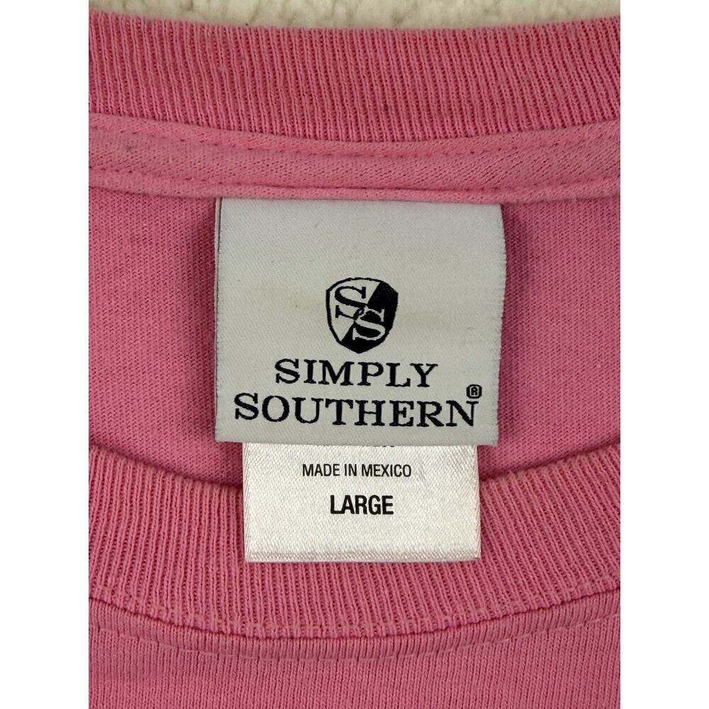 Simply Southern Pineapple Be Sweet Pink Long Sleeve Cotton T-Shirt Large - Picture 2 of 14